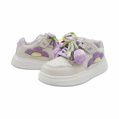 TENIS NIÑA 20225 BEIGE/LILA