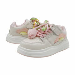 TENIS NIÑA 20225 BEIGE/ROSA